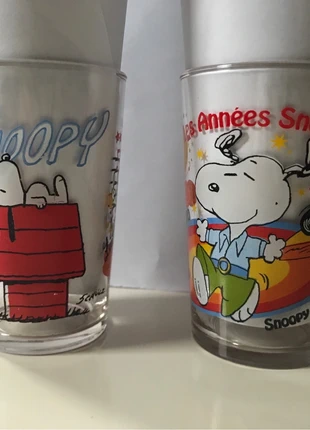 Lot de 2 verres à moutarde Amora Collection les Années Snoopy 70s disco 50s Jazzy Peanuts Schulz, marca: Snoopy, estado: Muito bom, €12.00, €13.30 inclui Proteção do Comprador