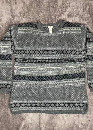 Pull Gris à motifs Ethnic Vintage 100% Laine, brand: Vintage Dressing, condition: Good, size: L, €10.00, €11.20 includes Buyer Protection Pro