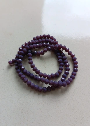 Fil de perles rondelles à facettes en verre violet de 4x3 mm - PVI1-10, état: Neuf avec étiquette, 1,50 €, 2,28 € Protection acheteurs (Pro) incluse