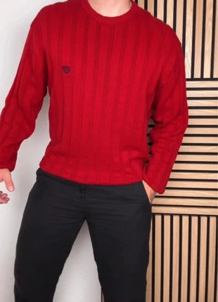 Pull torsadé Chaps Ralph Lauren | Rouge vif col rond | Taille L, merk: Chaps Ralph Lauren, staat: Heel goed, maat: L, € 20,00, € 21,70 inclusief Kopersbescherming