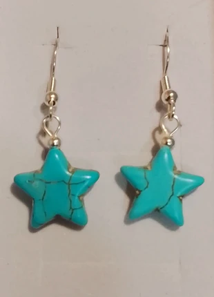 Pendientes de plata y turquesa en forma de estrella, marca: Plata, estado: Nuevo con etiquetas, 5,50 €, 6,48 € Protección al comprador incluida