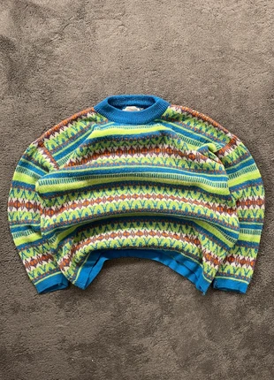 Crazy Pullover Wool Aztec Sweater Vintage Missoni Style 90s Very Heavy Y2K, marque: Japan Style, état: Très bon état, taille: M, 29,99 €, 32,19 € Protection acheteurs incluse