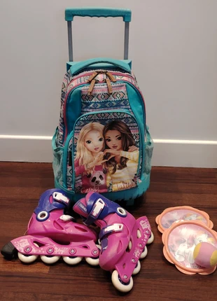 Mochila con ruedas+Patines(talla28-29-30), staat: Goed, € 5,00, € 5,95 inclusief Kopersbescherming