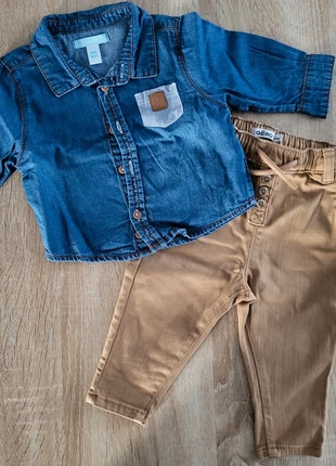 Ensemble chino beige clair/chemise_6mois, marque: Gémo, état: Neuf sans étiquette, taille: 6-9 mois / 68 cm, 8,00 €, 9,10 € Protection acheteurs incluse