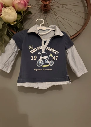 Adorable Gemo "Vintage Product" Layered Look Polo Shirt | Toddler Boy 12-18M, brand: Gémo, condition: Good, size: 12-18 months / 80 cm, €2.50, €3.33 includes Buyer Protection