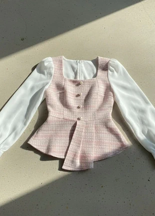 Top tweed rose clair à manches longues blanches, marca: pinkpony, estado: Muy bueno, tamaño: M / 38 / 10, 49,99 €, 53,19 € Protección al comprador incluida