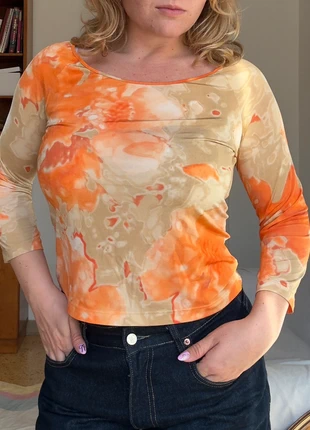 Marella Tricot Mesh Tie-Dye Top, marca: Marella, estado: Muito bom, tamanho: L / 40 / 12, €2.00, €2.80 inclui Proteção do Comprador