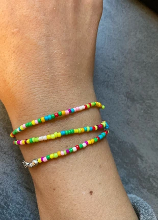 Bracelet convertible en Collier petites perles multicolores, estado: Nuevo sin etiquetas, 3,50 €, 4,38 € Protección al comprador incluida