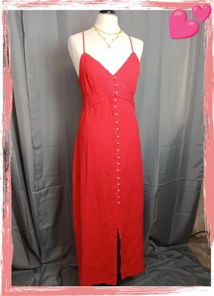 Robe longue décolletée boutonnée zara lin - Small, brand: Zara, condition: Very good, size: S / 36 / 8, €9.90, €11.10 includes Buyer Protection