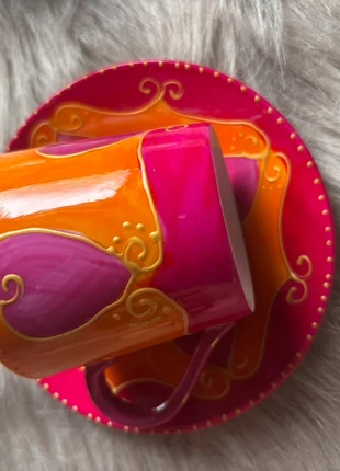 Duo de tasses à café colorées avec soucoupes, marca: Inconnu, estado: Nuevo con etiquetas, 10,00 €, 11,20 € Protección al comprador incluida