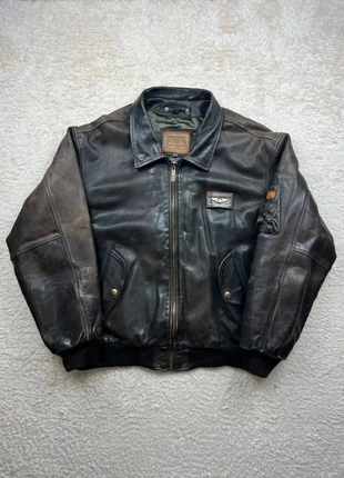 Blouson cuir Aviateur Redskins vintage US 90's - cuir marron - XXL homme, marque: Redskins, état: Très bon état, taille: XXL, 124,90 €, 131,85 € Protection acheteurs incluse