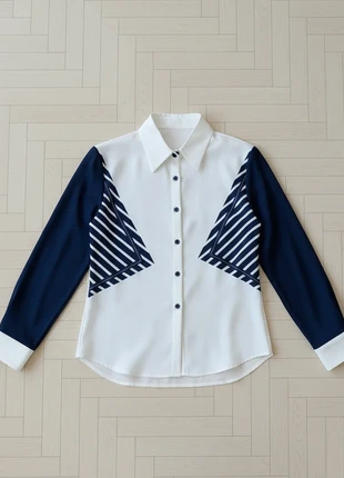 Chemise Chic Femme à Manches Longues – Col à Revers Imprimé, Boutons Élégants, Tissu Polyester Léger, marque: Vintage Dressing, état: Très bon état, taille: S / 36 / 8, 28,00 €, 30,10 € Protection acheteurs incluse