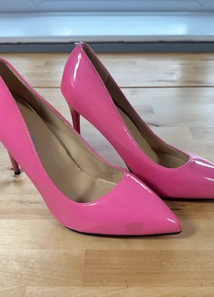 Bright Pink Patent Pointed High Heels Stilettos, brand: wentufuni, condition: Good, size: 8, £10.00, £11.20 includes Buyer Protection