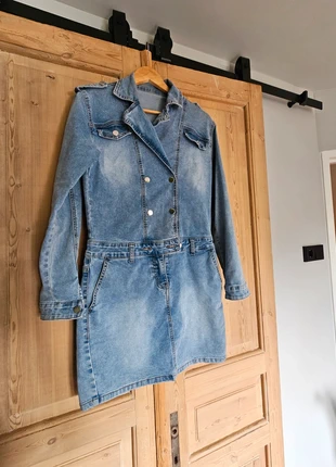 Spijkerjurk / jeans jurk, merk: Trendy, staat: Heel goed, maat: M / 38 / 10, € 12,00, € 13,30 inclusief Kopersbescherming