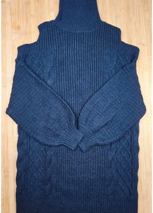 Pull tunique long noir col roulé épaules dénudées mailles torsadées oversize L/XL, marque: Bisou's Project, état: Très bon état, taille: L / 40 / 12, 7,50 €, 8,58 € Protection acheteurs incluse