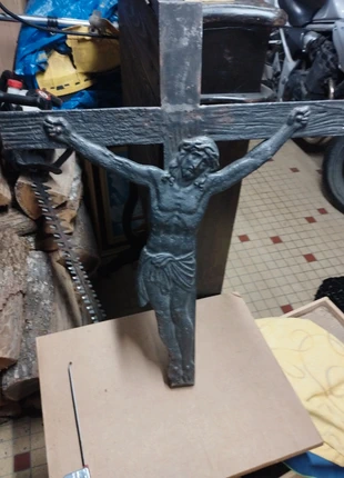 Crucifix très grande croix ancienne en fonte XIX ème, brand: Curiosité, condition: Very good, €85.00, €89.95 includes Buyer Protection
