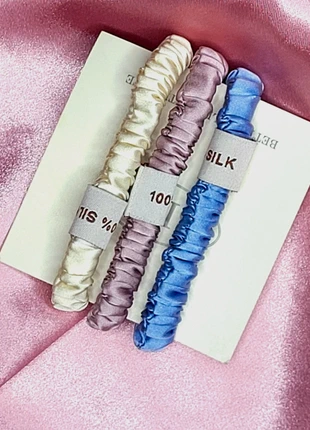 3 élastiques chouchous pastels 100% soie - accessoires de luxe pour vos cheveux, brand: SOIE, condition: Very good, €10.90, €12.15 includes Buyer Protection