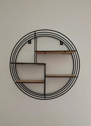 Étagère murale ronde noire et bois, marque: De, état: Très bon état, 5,00 €, 5,95 € Protection acheteurs incluse