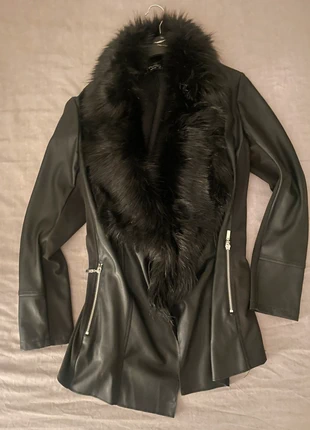 Faux leather jacket with detachable fur collar, condition: New without tags, size: XXL / 44 / 16, €65.00, €68.95 includes Buyer Protection