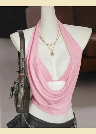 Top dos nu rose col drapé, merk: LOOK, staat: Heel goed, maat: S / 36 / 8, € 24,99, € 26,94 inclusief Kopersbescherming