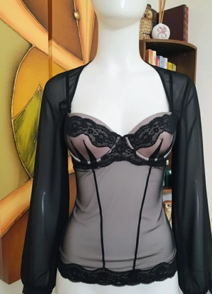 💖 Corsetto Bustier in Pizzo Nero "Dark Coquette" by Lovable 💖, marque: Lovable, état: Neuf sans étiquette, taille: S / 36 / 8, 15,00 €, 16,45 € Protection acheteurs incluse