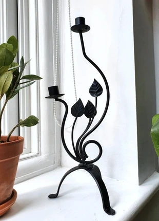 Vintage Black Iron Candle Holder Candelabra 17inch, brand: Vintage, condition: Good, £15.00, £16.45 includes Buyer Protection