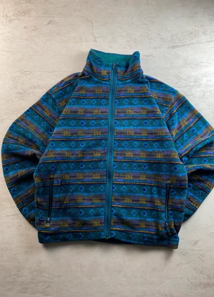 Polaire l.l bean Vintage rétro 90s Rétro Géométrique Fair Isle Violet Bleu Gilet Zippé | taille M, marque: Vintage Dressing, état: Très bon état, taille: M / 38 / 10, 32,00 €, 34,30 € Protection acheteurs incluse