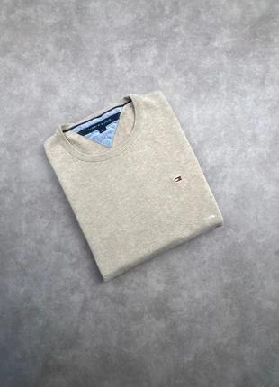 Pull col rond Tommy Hilfiger beige / crème logo brodé - taille S, brand: Tommy Hilfiger, condizioni: Buone, taglia: S, €14.90, €16.35 include la Protezione acquisti Pro