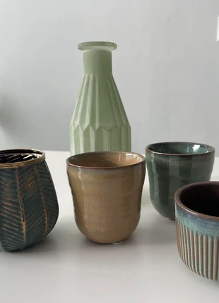 Set potjes, waxinelichtjeshouder en vaasje, merk: Intratuin, staat: Nieuw zonder prijskaartje, € 6,00, € 7,00 inclusief Kopersbescherming