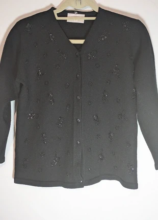 Country Casuals Beaded Black Cardigan - Perfect Christmas / Work Party Knit L, brand: Country Casuals, condition: Very good, size: M / UK 12-14, £8.99, £10.14 includes Buyer Protection