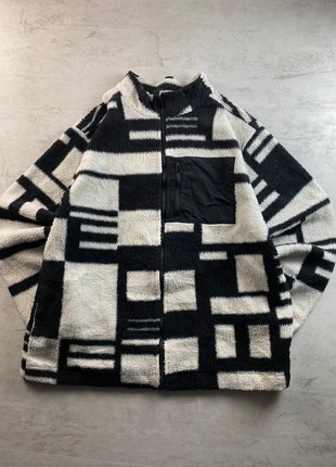 Veste polaire vintage motif carré géométrique rare noir blanc 90s rétro | Taille M, marca: Vintage Dressing, estado: Muito bom, tamanho: M / 38 / 10, €35.00, €37.45 inclui Proteção do Comprador