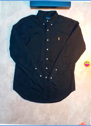 Chemise Ralph Lauren classique fit noir logo brodé multicolore pour homme taille L - style old money, marke: Ralph Lauren, zustand: Sehr gut, größe: L, 39,00 €, 41,65 € beinhaltet Vinted-Käuferschutz Pro