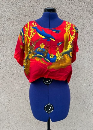 🔥 Top rouge imprimé abstrait – Esprit arty et vintage audacieux, marque: Champagne, état: Très bon état, taille: M / 38 / 10, 12,99 €, 14,34 € Protection acheteurs incluse