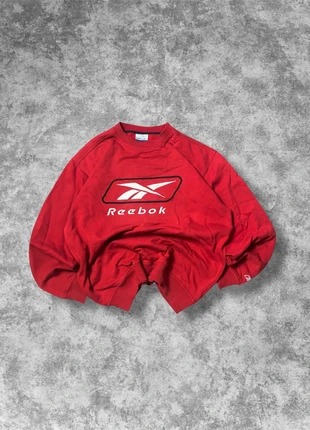 Pull Reebok vintage 90s rouge big logo brodé central - L oversize, marque: Reebok, état: Très bon état, taille: L, 49,90 €, 53,10 € Protection acheteurs incluse