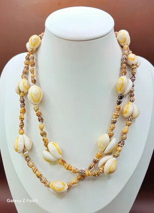 Vintage Cowrie Shell Necklace – Natural Beach Boho Style Handmade Beaded Design, Coastal Jewellery, brand: Unique Vintage, condition: Very good, £9.95, £11.15 includes Buyer Protection Pro