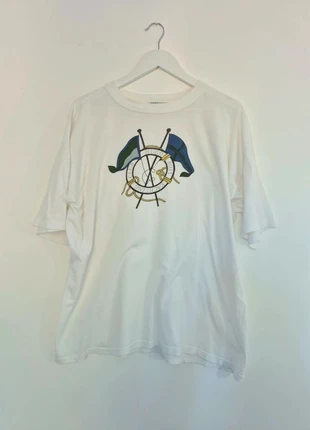 T-Shirt Vintage Hugo Boss Yachting Club - Blanc & Oversize Taille M - Made in West Germany, brand: Hugo Boss, condizioni: Ottime, taglia: M, €8.99, €10.14 include la Protezione acquisti