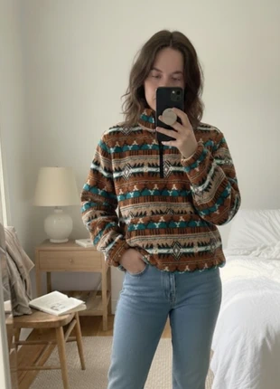 Sweat à motif géométrique couleur café M 38, merk: Elise&Co, staat: Heel goed, maat: M / 38 / 10, € 44,99, € 47,94 inclusief Kopersbescherming