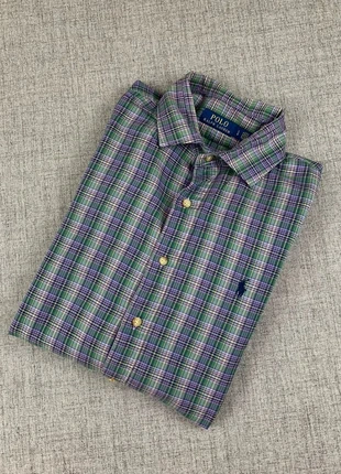 Chemise Ralph Lauren à carreaux / vert et violet et gris / taille L / RAL-075, marque: Ralph Lauren, état: Très bon état, taille: L, 31,60 €, 33,88 € Protection acheteurs (Pro) incluse
