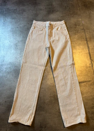 Jean Zara crème à rayures bleu marine - taille 38, brand: Zara, condition: Very good, size: M / 38 / 10, €15.00, €16.45 includes Buyer Protection