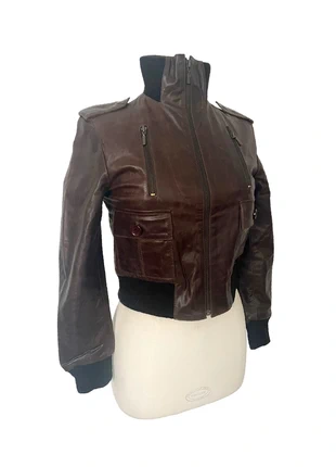 Dakota - Blouson vintage en cuir véritable marron – Taille S, brand: degote, condizioni: Ottime, taglia: S / IT 40 / EU 36, €79.90, €84.60 include la Protezione acquisti