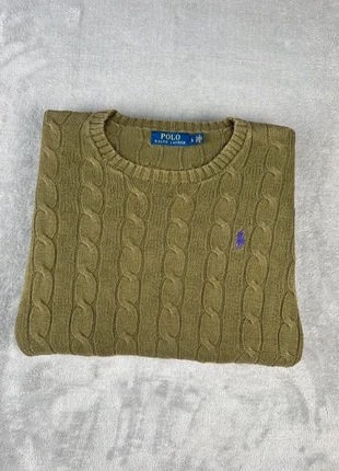 Torsadé Polo Ralph Lauren col ronc | Taille L | Kaki logo violet, marca: Ralph Lauren, estado: Muito bom, tamanho: L, €39.90, €42.60 inclui Proteção do Comprador