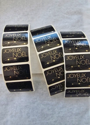 Lot 50 étiquettes cadeaux joyeux Noël noires et dorées, condizioni: Ottime, €1.50, €2.28 include la Protezione acquisti Pro