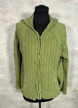 Cardigan Torsadé Vintage Cable Knit Hiver vintage vert olive maille cable zip capuche taille L, marke: Vintage Dressing, zustand: Sehr gut, größe: L / 40 / 12, 10,00 €, 11,20 € beinhaltet Vinted-Käuferschutz Pro