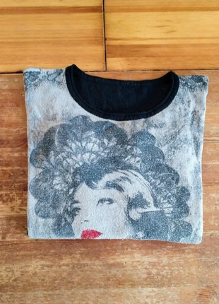 Pull Bréal gris & noir motif femme vintage – taille 38, marque: Bréal, état: Très bon état, taille: M / 38 / 10, 8,00 €, 9,10 € Protection acheteurs incluse