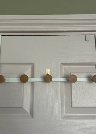 Over the Door Coat/Towel Rack with Wooden Pegs (White/Natural Wood) Penneys/Primark New Never Used, brand: Primark, condition: Like new, €3.50, €4.38 includes Buyer Protection