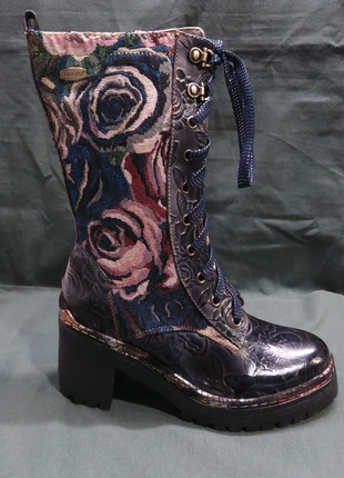 Bota Laura Vita con cordones y tacón de 8 centímetros talla 36, marca: Laura Vita, estado: Nuevo con etiquetas, tamaño: 36, 49,95 €, 53,15 € Protección al comprador Pro incluida