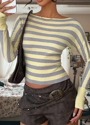 Top Maille Fine Rayures - Col Bateau & Manches Longues (Taille M), brand: Belle d’Azur, condition: Very good, size: M / 38 / 10, €32.00, €34.30 includes Buyer Protection