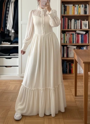Robe longue beige crème en dentelle style vintage gothique boho taille S, marca: ÉléganceSecret, estado: Muy bueno, tamaño: S / 36 / 8, 59,90 €, 63,60 € Protección al comprador incluida