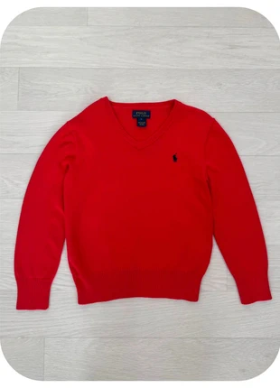 Pull col rond en coton rouge Ralph Lauren – Taille 6 ans, brand: Ralph Lauren, condition: Very good, size: 6 years / 116 cm, €25.00, €26.95 includes Buyer Protection Pro