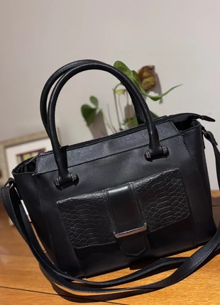 Chic Atmosphere Black Faux Leather Handbag/Crossbody Tote, brand: Atmosphere, condition: Very good, £10.00, £11.20 includes Buyer Protection